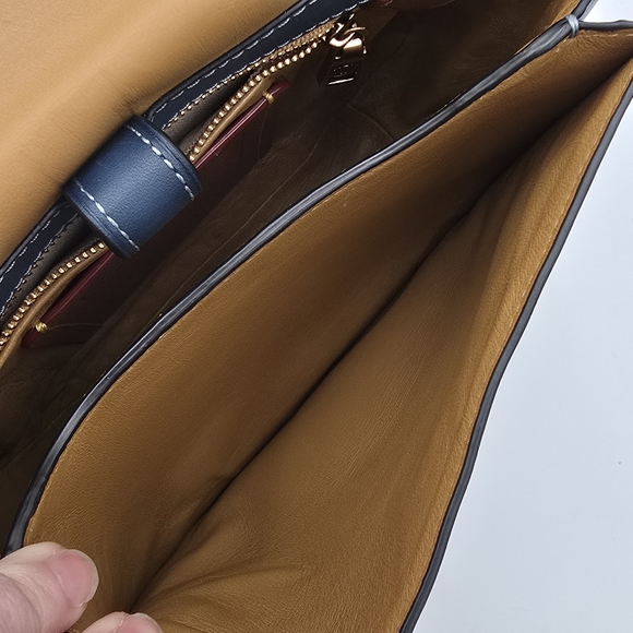 Coach Glovetanned Leather Saddle Bag, Denim Blue - Picture 14 of 16